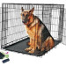 Cage metal noir bac plastique pour chien